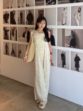 「アイテム（サロペット/オーバーオール）」を使った、amiさん（レディース・148cm）の夏コーディネート