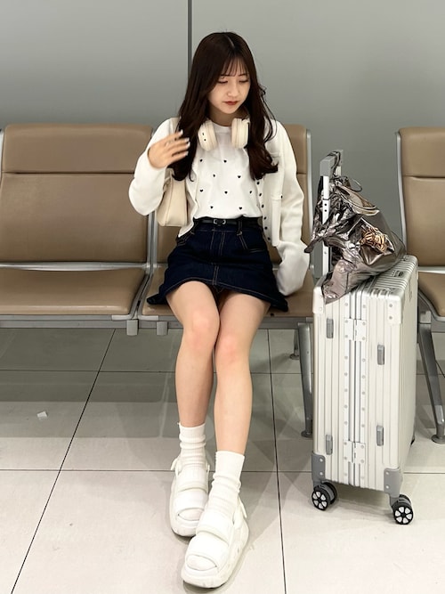 【コーデの主役に♪】HERMES デニムミニスカート ami｜Chicoのデニムスカートを使ったコーディネート - WEAR