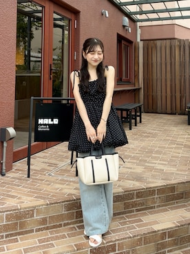 「アイテム（トートバッグ）」を使った、amiさん（レディース・148cm）の夏コーディネート