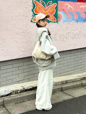 「アイテム（帽子）」を使った、amiさん（レディース・148cm）の秋コーディネート