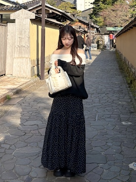 「GRL（グレイル）のアイテム（トップス）」を使った、amiさん（レディース・148cm）の春コーディネート