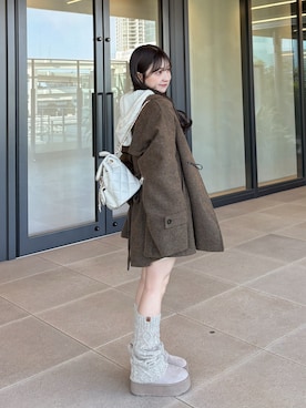 「アイテム（バッグ）」を使った、amiさん（レディース・148cm）の冬コーディネート