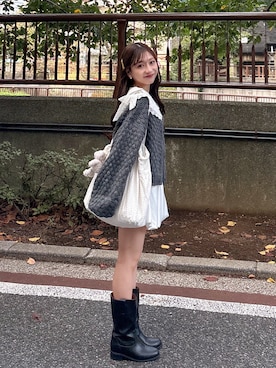 「アイテム（カーディガン/ボレロ）」を使った、amiさん（レディース・148cm）の秋コーディネート