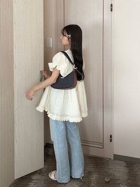 「H&M（エイチ・アンド・エム）のアイテム（パンツ）」を使った、amiさん（レディース・148cm）の夏コーディネート