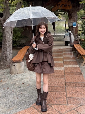 「アイテム（パーカー）」を使った、amiさん（レディース・148cm）の秋コーディネート