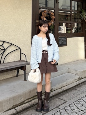 「アイテム（パンツ）」を使った、amiさん（レディース・148cm）の秋コーディネート