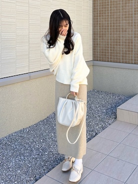 「mline（エムライン）のアイテム」を使った、amiさん（レディース・148cm）の冬コーディネート