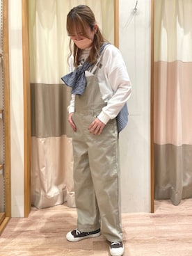 「Samansa Mos2 blue（サマンサモスモスブルー）のアイテム（オールインワン・サロペット）」を使った、✿ miki ✿さん（レディース・164cm）の秋コーディネート