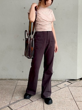 「SNIDEL」｜「アイテム（パンツ）」を使った、粒粒皆辛苦さん（レディース・156cm）の春コーディネート