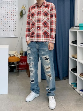 「A.P.C.（アーペーセー）のアイテム（スニーカー）」を使った、SSFWさん（メンズ・183cm）の夏コーディネート