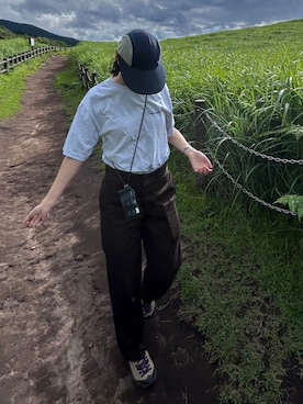 「アイテム（チノパンツ）」を使った、👽さん（レディース・167cm）の夏コーディネート