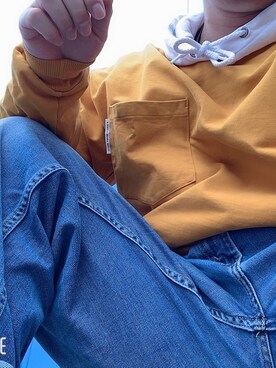 「CONVERSE（コンバース）のアイテム（パーカー）」を使った、Uto4さん（メンズ・162cm）の冬コーディネート