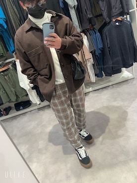 「UNIQLO（ユニクロ）のタートルネックT（長袖）（Tシャツ/カットソー）」を使った、Uto4さん（メンズ・162cm）の冬コーディネート