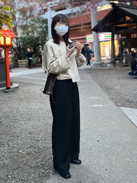 「select MOCA by son（セレクトモカバイソン）のアイテム（パンツ）」を使った、おゆ♨︎さん（レディース・163cm）の春コーディネート