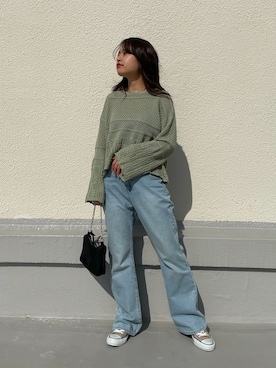 「透かし柄」｜Hinakoさん（レディース・155cm）の冬コーディネート