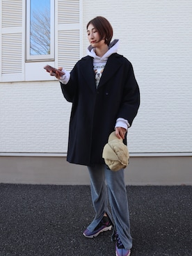 「Simplicite（サンプリシテ）のアイテム（チェスターコート）」を使った、𝐲𝐮𝐫𝐢𝐚𝐧さん（レディース・172cm）の冬コーディネート