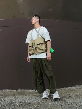 「BALENCIAGA」｜「アイテム（ダウンベスト）」を使った、浮生 ふせいさん（メンズ・169cm）の夏コーディネート