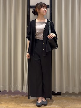 「grove（グローブ）の【透けにくい】ダブルフロントタンク（Tシャツ/カットソー、ベージュ系）」を使った、ruka0524さん（レディース）の夏コーディネート