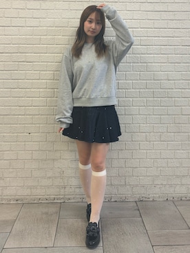 「CALNAMUR（カルナムール）のアイテム（スウェット）」を使った、ayahaさん（レディース・155cm）の秋コーディネート