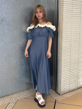 「CALNAMUR（カルナムール）のアイテム（ワンピース/ドレス）」を使った、ayahaさん（レディース・155cm）の夏コーディネート