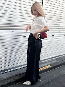 OHGA シルバー　23,5㎝　ビッグリボン　ミュール BIG RIBBON CLIP MULE/ビッグリボンクリップミュール