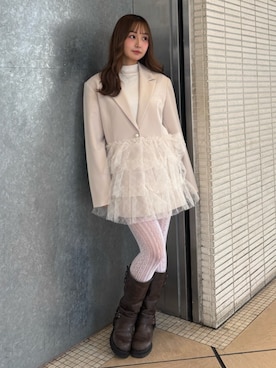 「アイテム（テーラードジャケット）」を使った、ayahaさん（レディース・155cm）の冬コーディネート