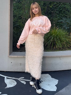 「CALNAMUR（カルナムール）のアイテム（スウェット）」を使った、ayahaさん（レディース・155cm）の冬コーディネート