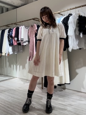 「CALNAMUR（カルナムール）のアイテム（ワンピース/ドレス）」を使った、ayahaさん（レディース・155cm）の春コーディネート