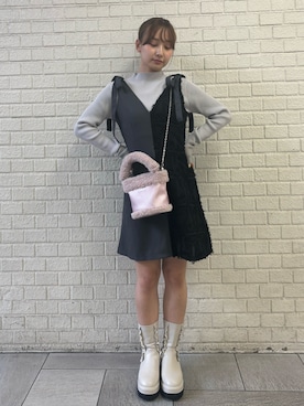 「CALNAMUR（カルナムール）のアイテム（ワンピース/ドレス）」を使った、ayahaさん（レディース・155cm）の秋コーディネート