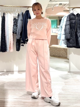 「CALNAMUR（カルナムール）のアイテム（スウェットパンツ）」を使った、ayahaさん（レディース・155cm）の冬コーディネート