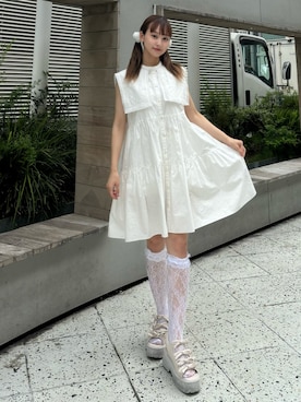 「CALNAMUR（カルナムール）のアイテム（ワンピース/ドレス）」を使った、ayahaさん（レディース・155cm）の夏コーディネート