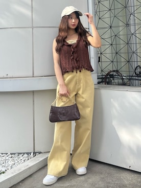 「CALNAMUR（カルナムール）のアイテム」を使った、ayahaさん（レディース・155cm）の春コーディネート