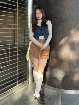 「CALNAMUR（カルナムール）のアイテム」を使った、ayahaさん（レディース・155cm）の春コーディネート