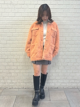 「フレンチガーリー」｜「アイテム（ブルゾン）」を使った、ayahaさん（レディース・155cm）の秋コーディネート