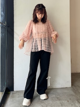 「バラ柄」｜ayahaさん（レディース・155cm）の夏コーディネート