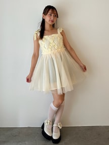 2WAY LAYERED TAPE RIBBON TULLE TUNIC/2WAYレイヤードテープ