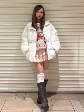 「ガーリーコーデ」｜「アイテム（ブルゾン）」を使った、ayahaさん（レディース・155cm）の秋コーディネート