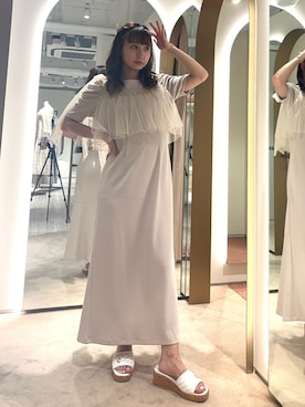「CALNAMUR（カルナムール）のアイテム（ワンピース/ドレス）」を使った、ayahaさん（レディース・155cm）の夏コーディネート