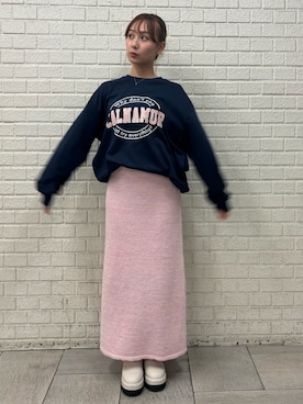 「CALNAMUR（カルナムール）のアイテム（スウェット）」を使った、ayahaさん（レディース・155cm）の秋コーディネート