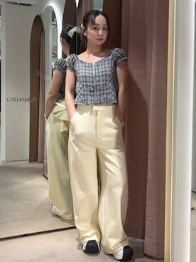 「CALNAMUR（カルナムール）のアイテム」を使った、ayahaさん（レディース・155cm）の春コーディネート