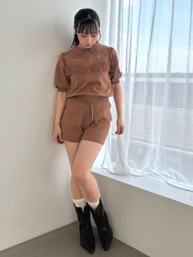 「CALNAMUR（カルナムール）のアイテム」を使った、ayahaさん（レディース・155cm）の春コーディネート