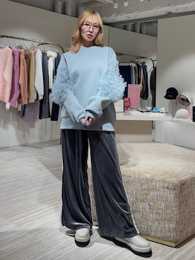 「CALNAMUR（カルナムール）のアイテム（スウェット）」を使った、ayahaさん（レディース・155cm）の冬コーディネート