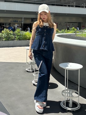 「アイテム（タンクトップ）」を使った、ayahaさん（レディース・155cm）の夏コーディネート