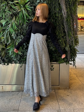 「CALNAMUR（カルナムール）のアイテム（ワンピース/ドレス）」を使った、ayahaさん（レディース・155cm）の冬コーディネート