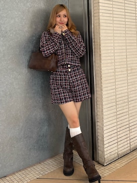 「アイテム（ノーカラージャケット）」を使った、ayahaさん（レディース・155cm）の夏コーディネート