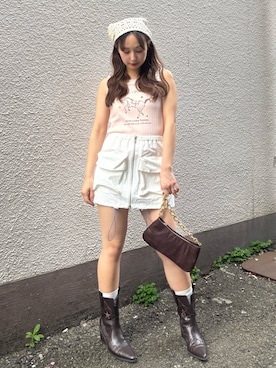 「CALNAMUR（カルナムール）のアイテム」を使った、ayahaさん（レディース・155cm）の春コーディネート