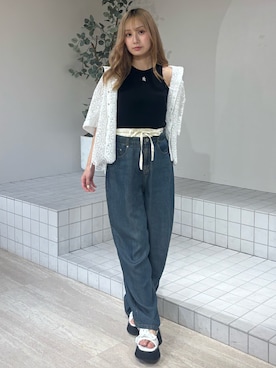 「レースブラウス」｜ayahaさん（レディース・155cm）の夏コーディネート