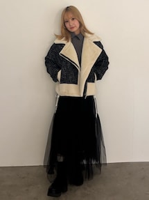 FAKE MOUTON AND TWEED BLOUSON/フェイクムートンアンドツイード