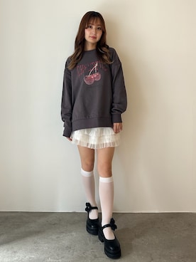 「CALNAMUR（カルナムール）のアイテム（スウェット）」を使った、ayahaさん（レディース・155cm）の秋コーディネート