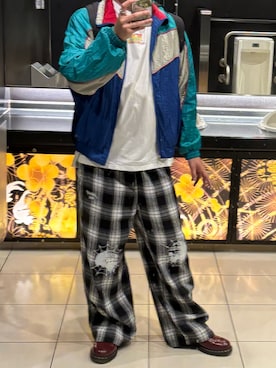 「アイテム（ドレスシューズ、レッド系）」を使った、ハヤさん（メンズ・174cm）の秋コーディネート